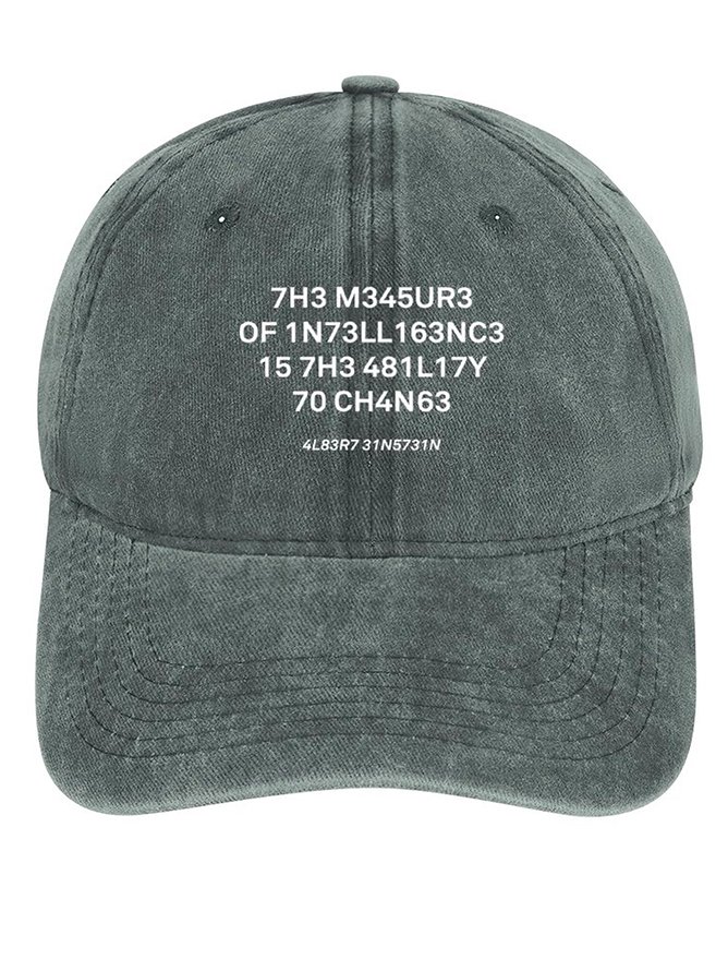Men's /Women's Funny 7H3 M345UR3 The Measure Of Intelligence Graphic Printing Regular Fit Adjustable Denim Hat