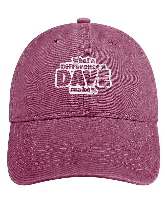 Men's /Women's What's Difference A Dave Makes Graphic Printing Regular Fit Adjustable Denim Hat