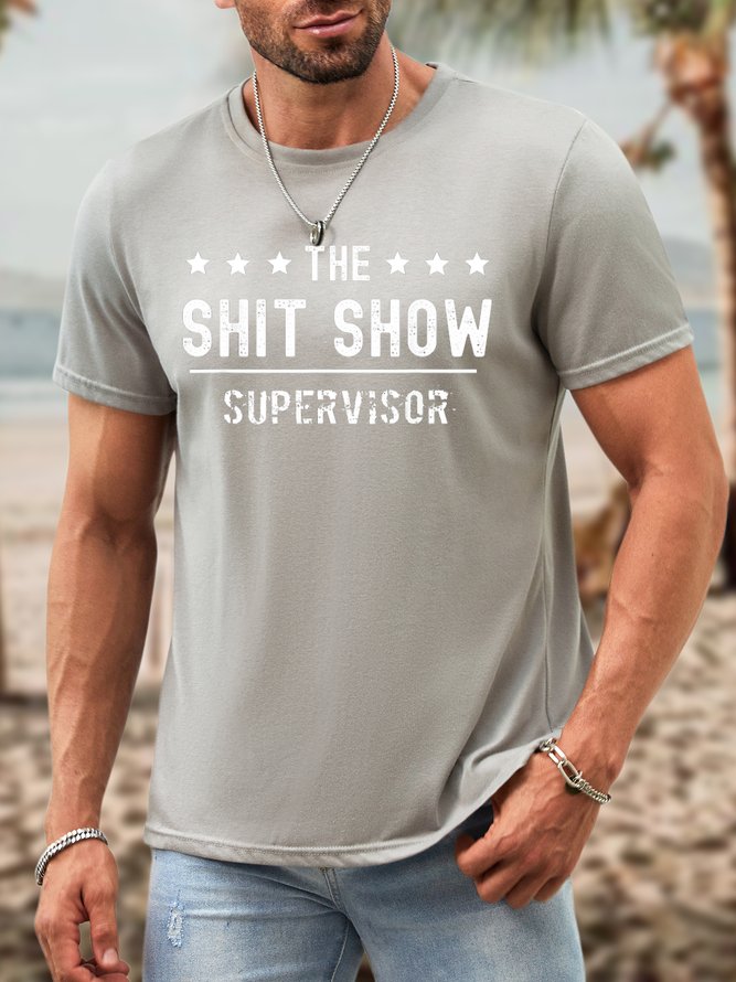 Men Shit Show Waterproof Oilproof And Stainproof Fabric Loose T-Shirt