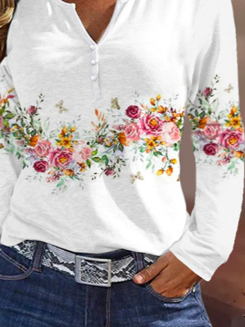 Casual Floral Loose Shirt