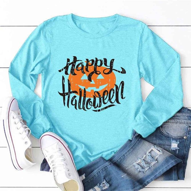 Halloween Loose Jersey Casual T-Shirt