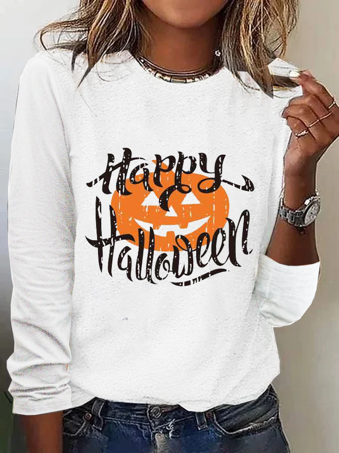 Halloween Loose Jersey Casual T-Shirt