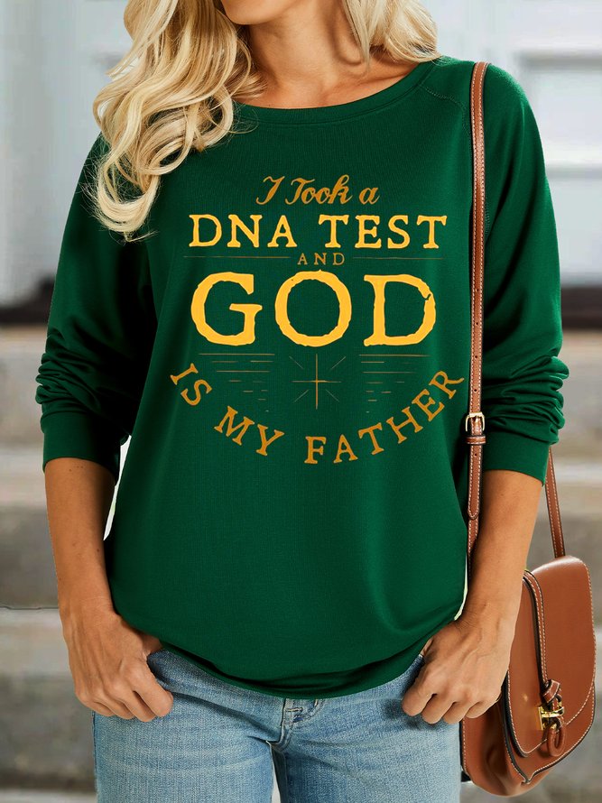 Women's Casual God is My Father Christian Letters Sweatshirt