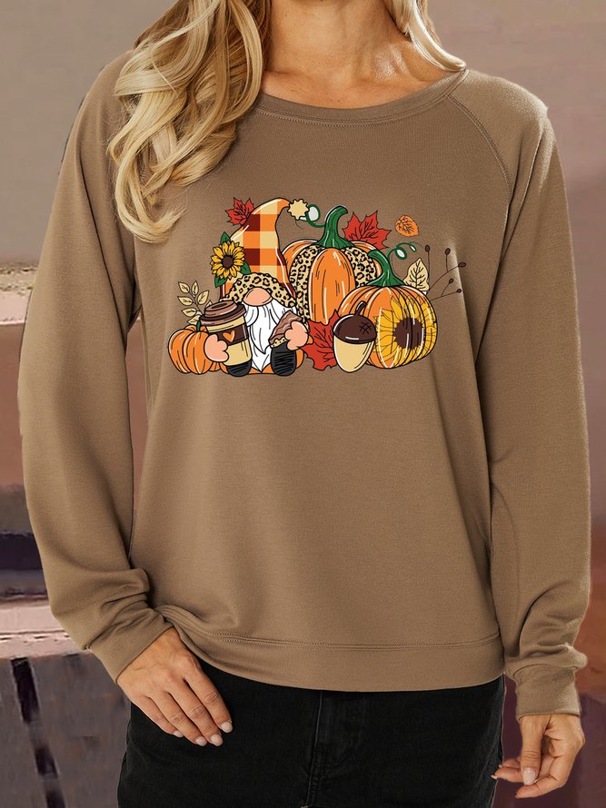 Women's Casual Thanksgiving Gnome Sweatshirt