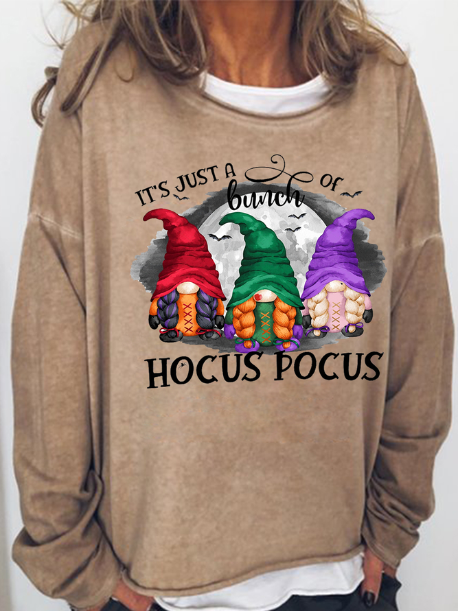 Women's Just A Bunch Of Hocus Pocus Halloween Decal Simple Halloween Sweatshirt