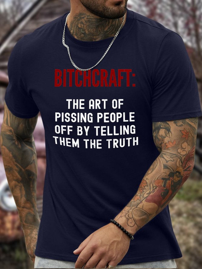 Men’s Bitchcraft Shirt Regular Fit Casual T-Shirt