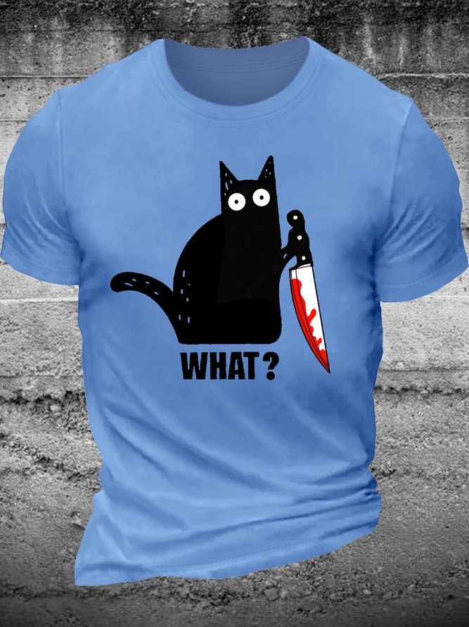 Men's Spooky Lockdown Cat  Casual T-Shirt