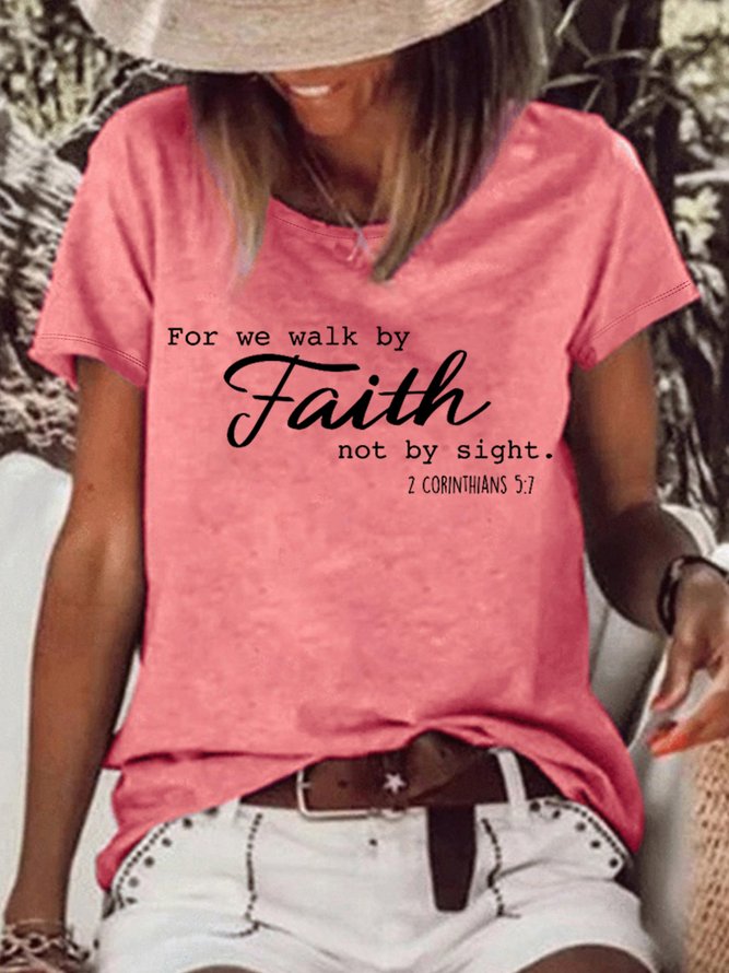 Women's Christian Casual Letters T-Shirt