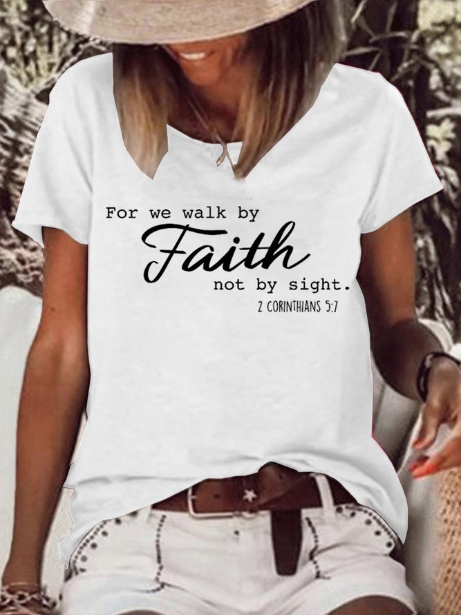 Women's Christian Casual Letters T-Shirt