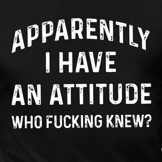 Men's Apparently I Have An Attitude Who Fcking Knew Casual Letters T-Shirt