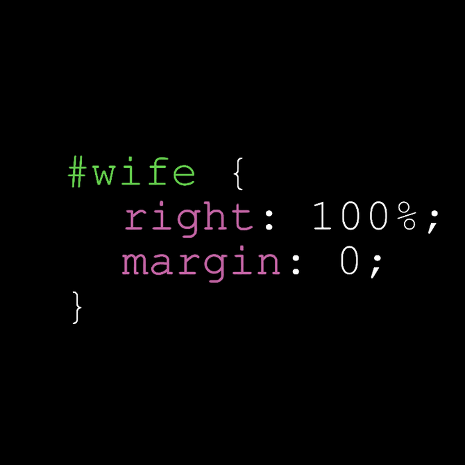Men's Funny Wife CSS Coding Programming Computer Science Casual Cotton T-Shirt