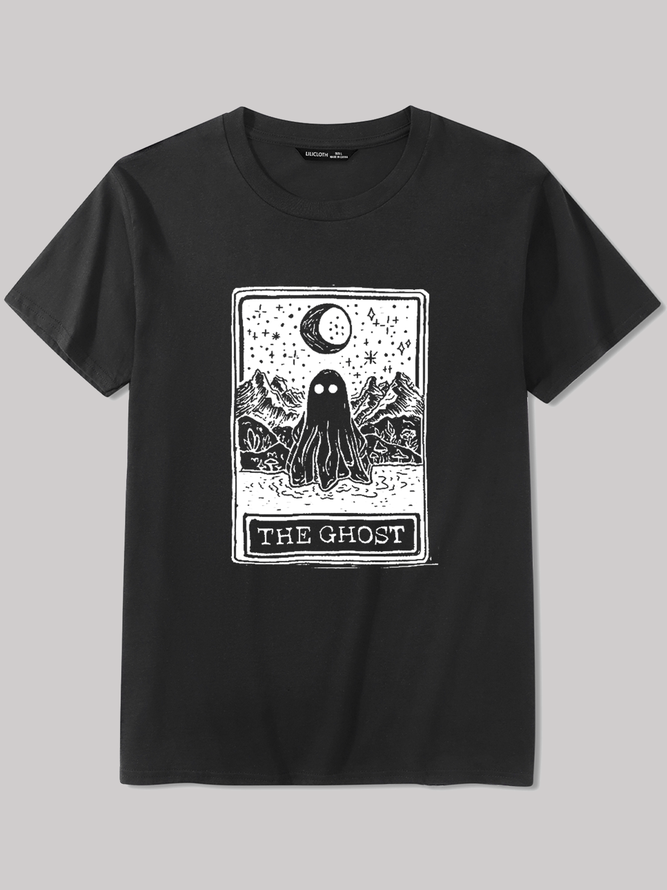Men's The Ghost Halloween Casual Cotton T-Shirt