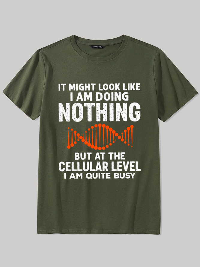 Men's Funny Science Lover Cotton Crew Neck Casual Loose T-Shirt