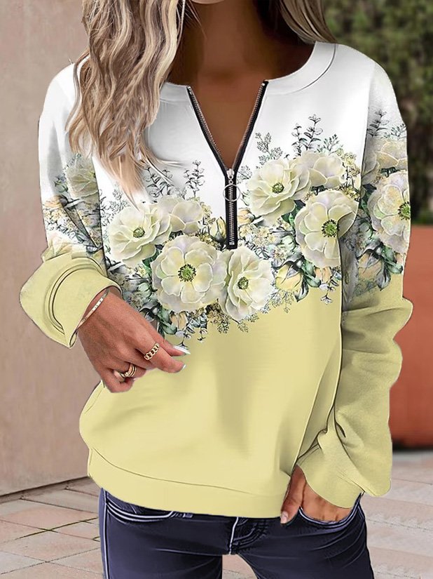 Floral Casual Sweatshirt