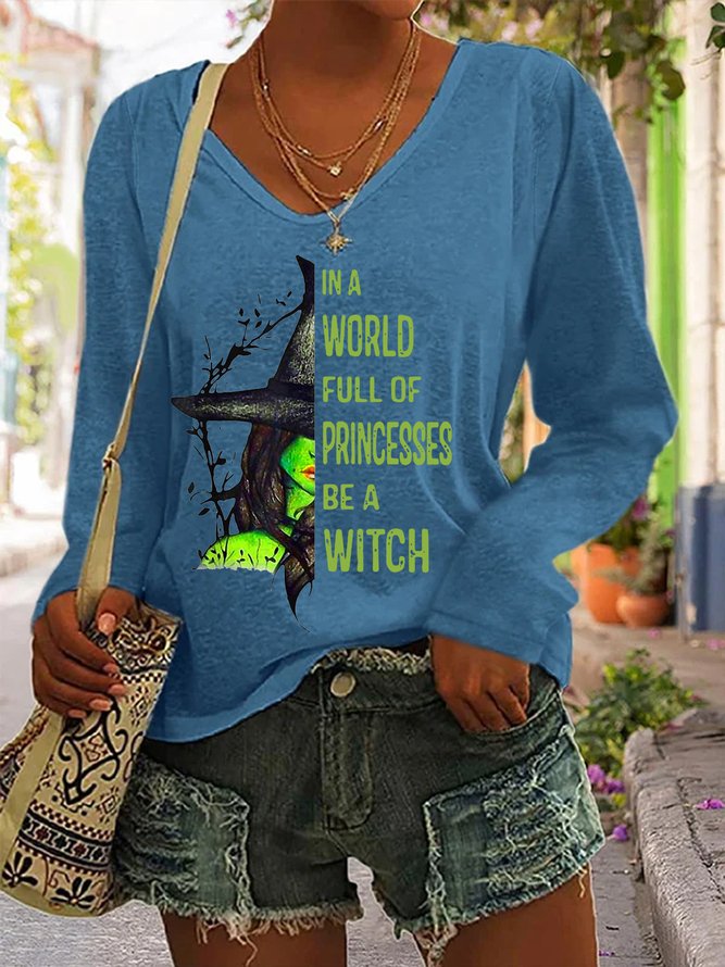 Casual Halloween V Neck Loose T-Shirt