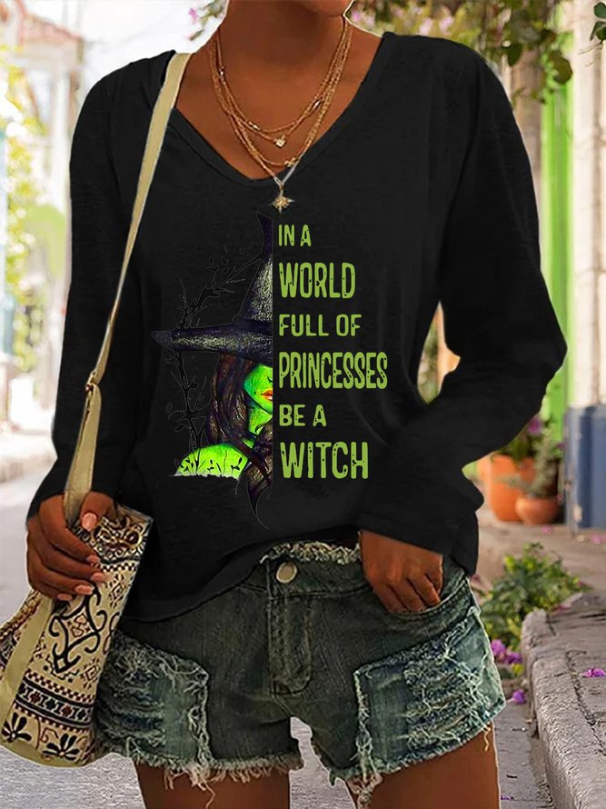 Casual Halloween V Neck Loose T-Shirt