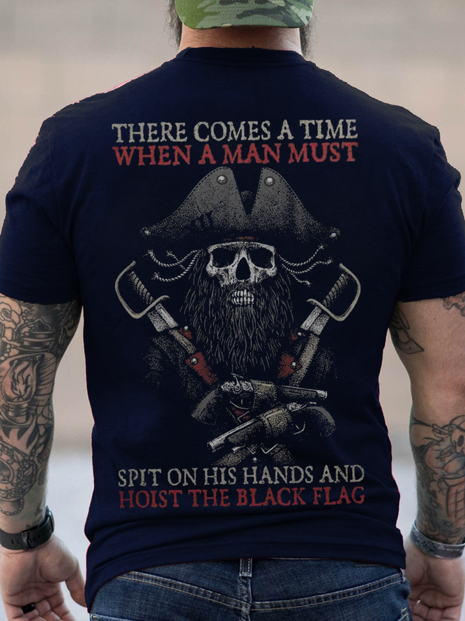 Men's Hoist The Black Flag Cotton Crew Neck Casual T-Shirt