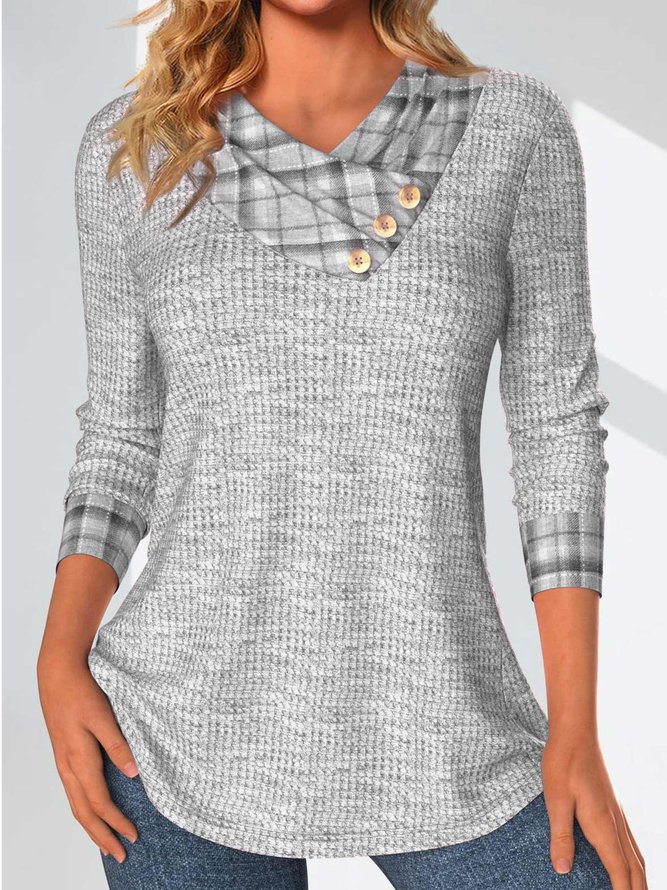 Knitted Casual Loose Plain Shirt