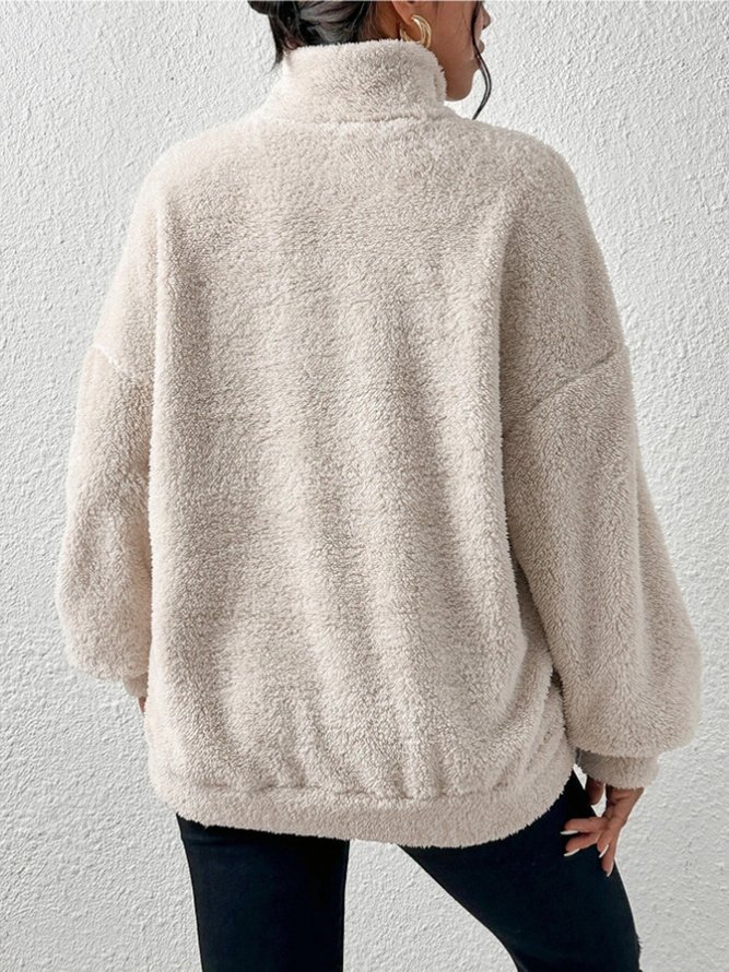 Fluff/Granular Fleece Fabric Casual Sweatshirt