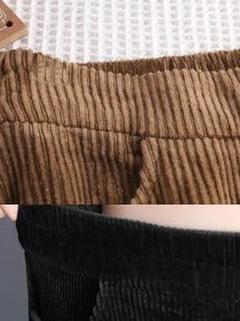 Plain Casual Loose Fluff/Granular Fleece Fabric Pants