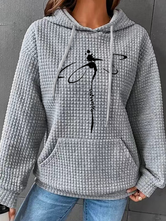 Dragonfly Simple Cotton-Blend Loose Hoodie