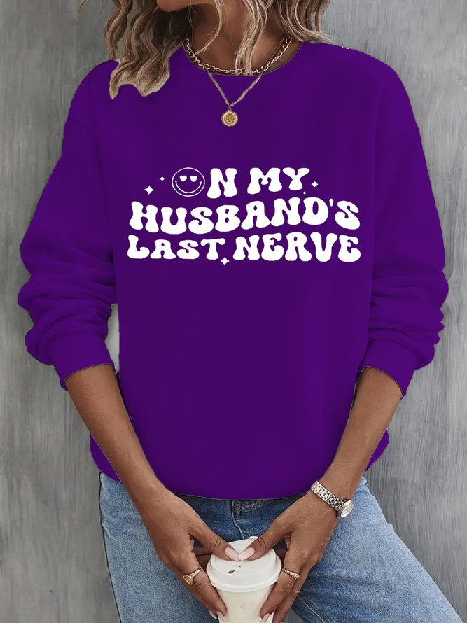 Text Letters Loose Casual Crew Neck Sweatshirt