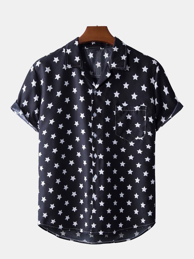 Men's Starry Sky Shirt Collar Printed Shirts | lilicloth