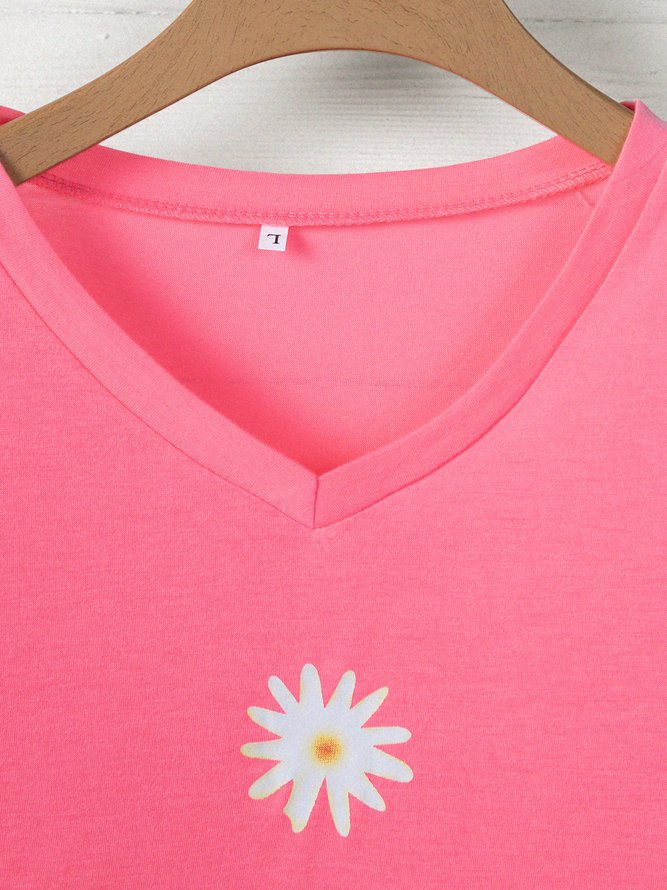 Round Neck Short Sleeve Casual T-shirt