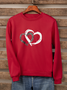 Heart/Cordate Crew Neck Casual Sweatshirt