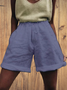 Solid Linen Shorts
