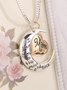 Mom I Love You To The Moon And Back Silver Alloy Necklace