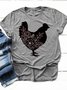 Women's Animal Printed Cotton-blend Casual T-shirt