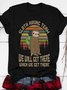 Sloth Printed Short Sleeve Crew Neck Casual T-Shirts Tops