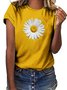 Floral Cotton-Blend Casual T-shirt