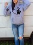 DOG MOM Paw Print Hoodies With Pocketed