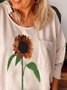 Sunflower Round Neck T-shirt With Pocket