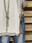 Gray Leopard V Neck Short Sleeve T-shirt
