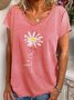 Pink Cotton-Blend Short Sleeve Shirts & Tops