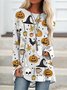 Casual Cotton Halloween Pumpkin O-Neck Shirt & Top