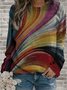 Multicolor Long Sleeve Crew Neck Printed Women Sweatshirts