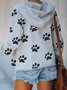 Women's Dog Paw Print Casual Sweatshirt
