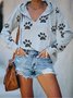 Women's Dog Paw Print Casual Sweatshirts