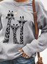 Women's Graphic Giraffe Sweatshirt