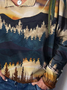 Women's Mountain Treetop Print Sweatshirt