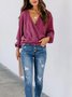 Deep V Maroon Knitted Pullover Ladies Top
