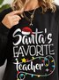 Santa's Favorite Teacher Christmas Teacher T-Shirt,Teacher Shirt, Teacher Christmas Shirt Shirts For Women, Womens Clothing, Christmas