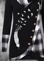 Casual Feather seagull print Turtleneck Shirt & Top