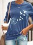Dandelion Print Long Sleeve Women Casual Sweatshirt
