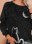 Cat Print Women Sweatshirts