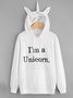 I'm A Unicorn Slogan Print 3D Design Hoodie